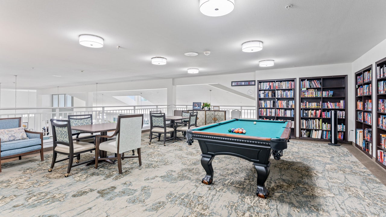 The game room at Stoneybrook Lodge