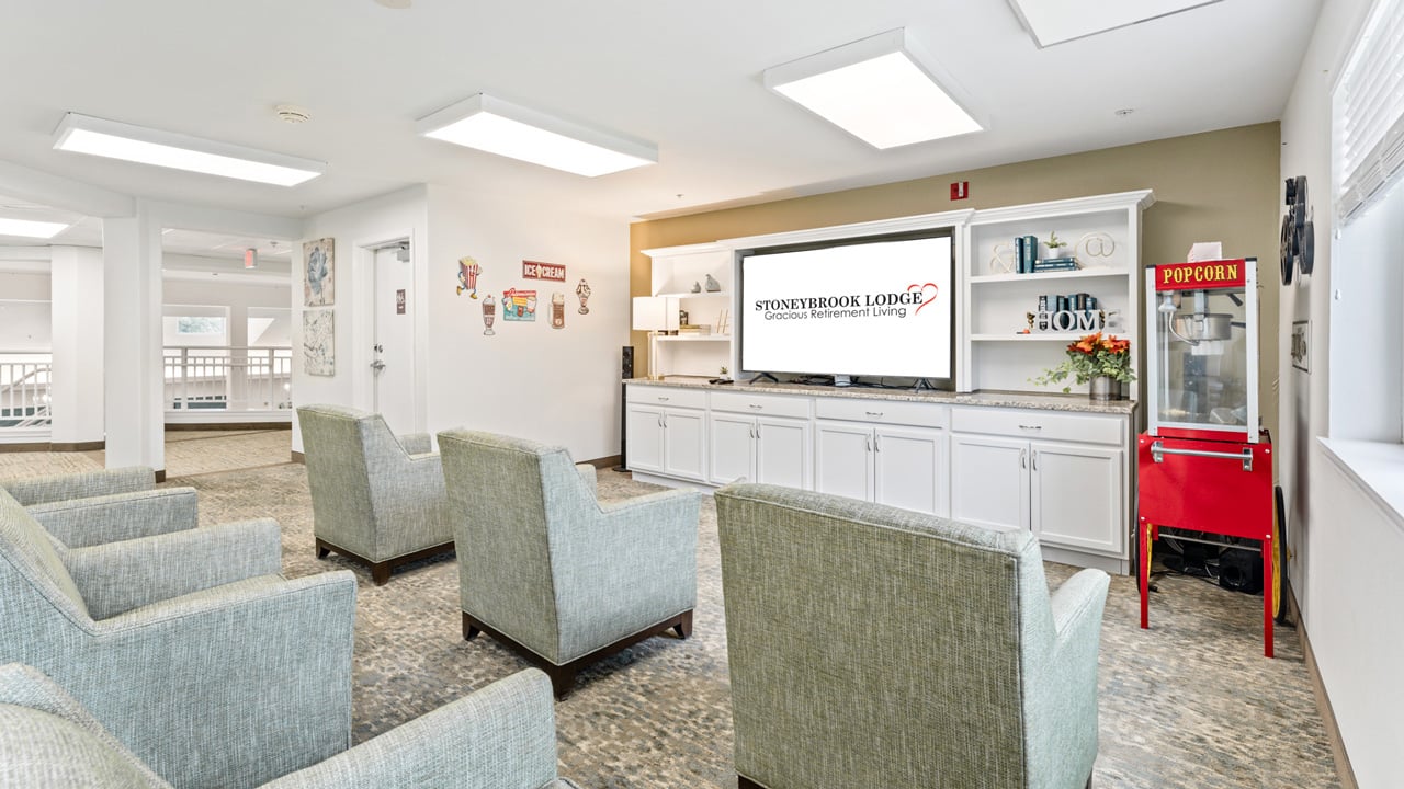 The TV lounge at Stoneybrook Lodge