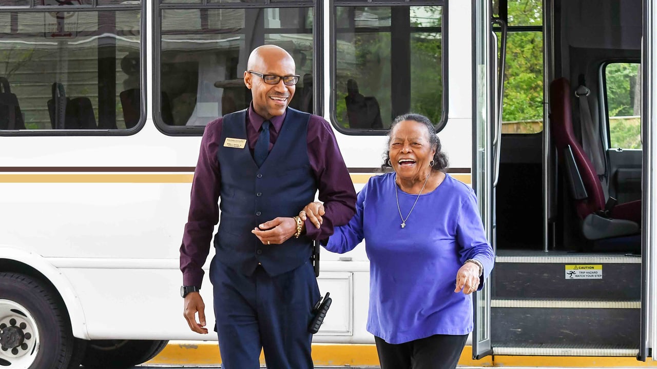 The Stoneybrook Lodge community bus providing resident transportation